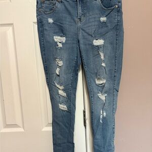 Torrid Light Blue Distressed Skinny Jeans